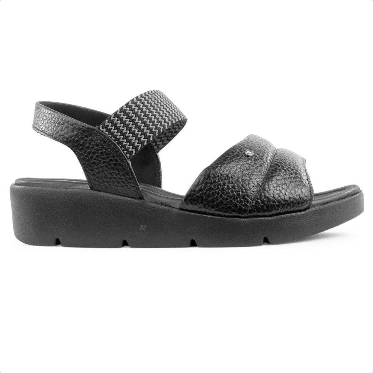 Imagem principal Sandália Usaflex Plataforma Tira Fofa Feminina preto Usaflex preto