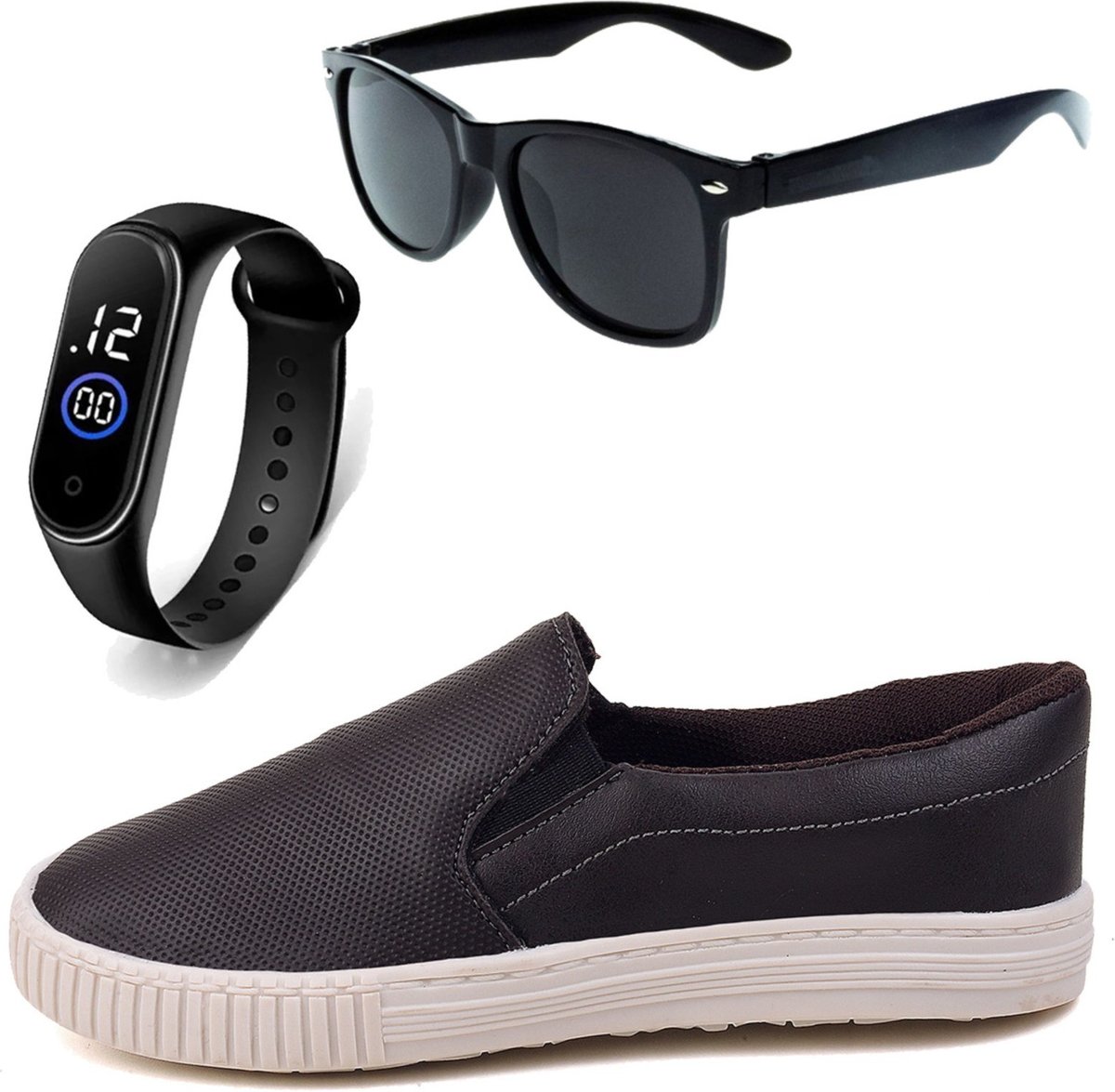 Imagem principal Infantil - Tênis Masculino Casual Sapatilha + Óculos e Relógio CALCADOS LGHT LIGHT preto CALCADOS LGHT LIGHT preto