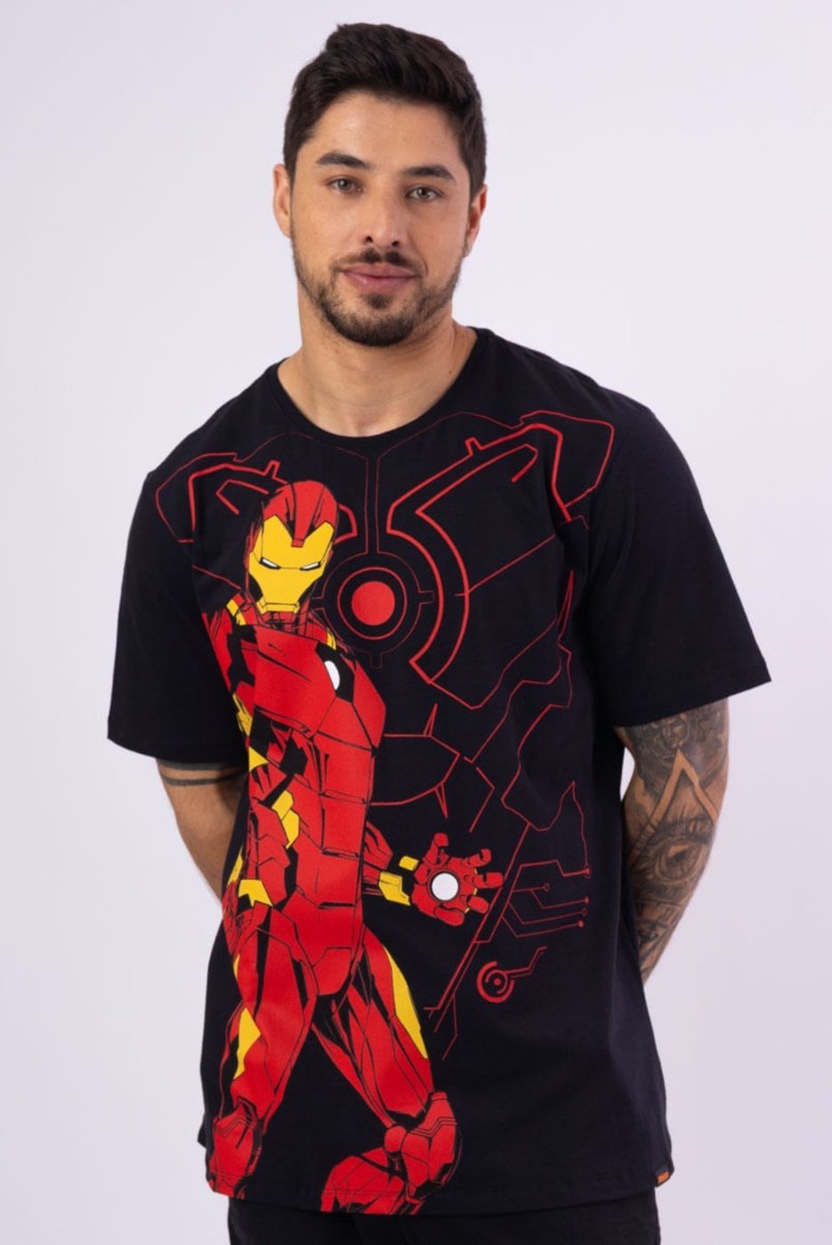Camiseta Marvel Homem de Ferro Peitoral Camiseta Marvel Homem de Ferro Peitoral