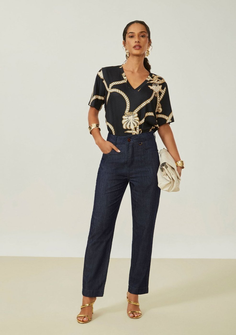 Calça Maria Valentina Mom Alta