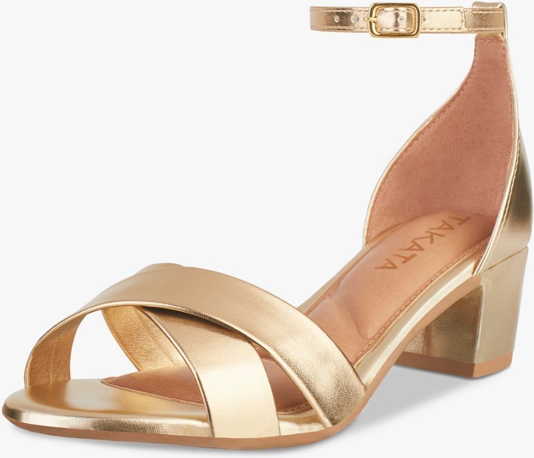 Imagem principal Sandália Feminina Salto Bloco Grosso Quadrado Baixo Metalizada Tira Cruzada Dourada TAKATA BY RAFAEL TAKATA dourado TAKATA BY RAFAEL TAKATA dourado