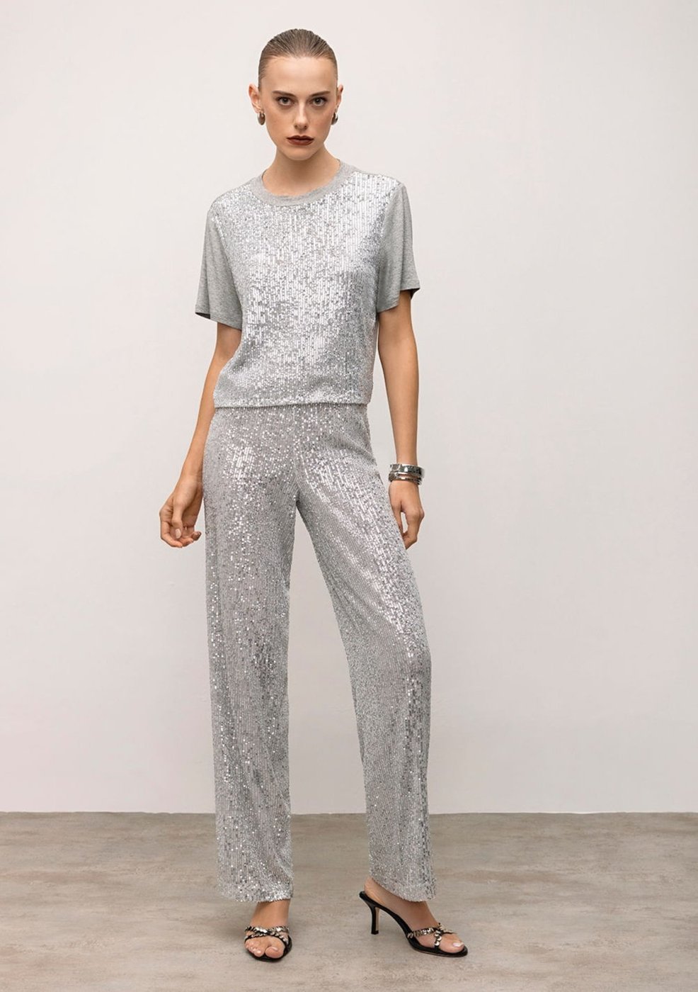 Imagem principal Calça Iódice Reta Cós Alto Com Bolso prata IÓDICE prata