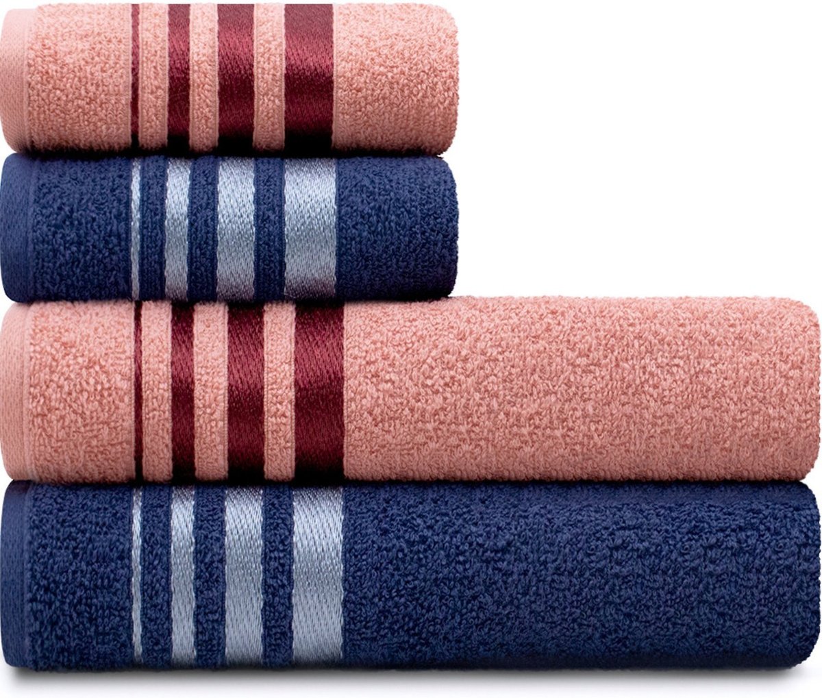 Imagem principal Jogo de Toalhas de Algodão 4 Peças Banho e Rosto Karsten - Emcompre bege Karsten bege