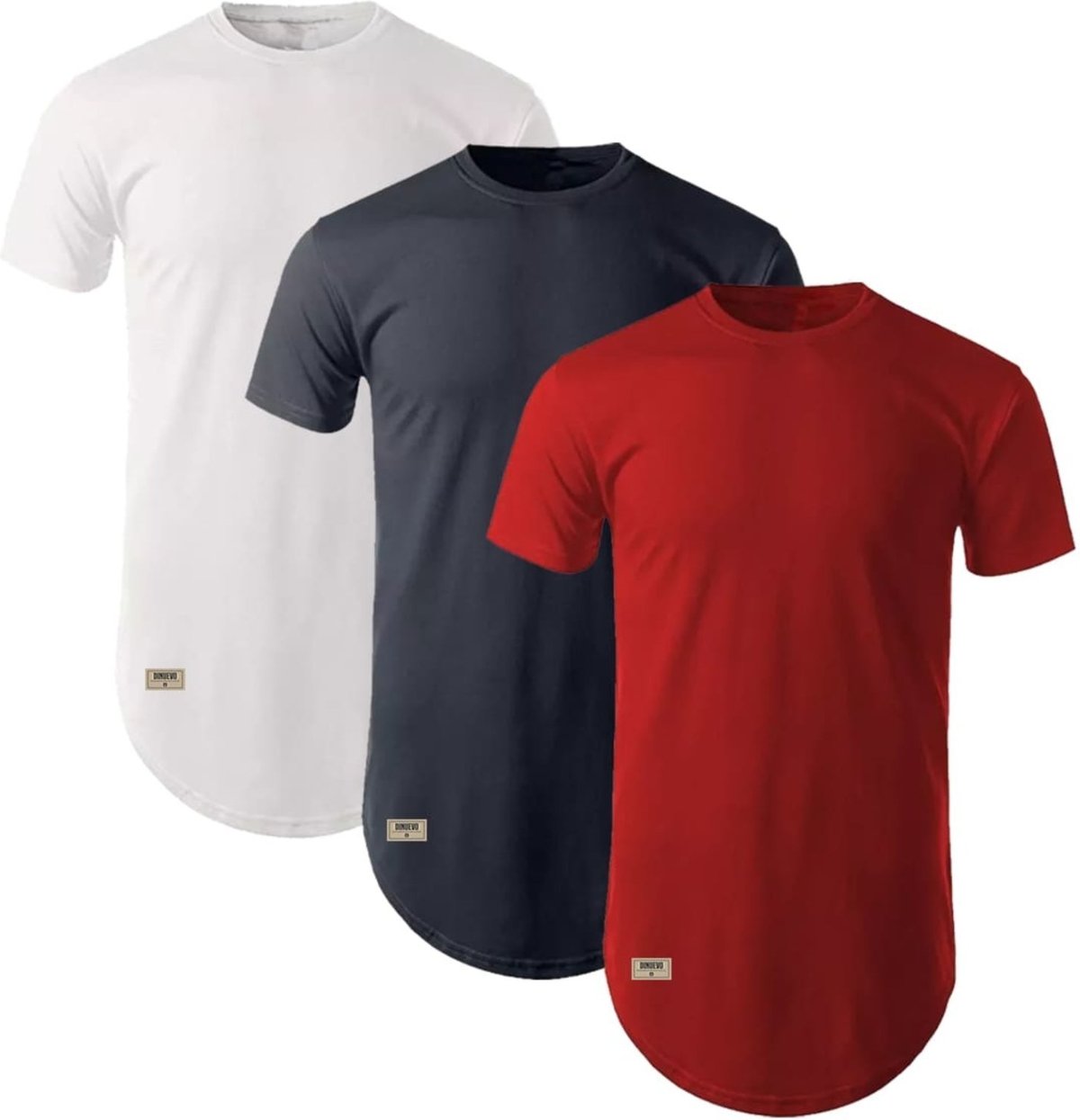 Kit Camisetas Longline Corte Alongado Marca DNV