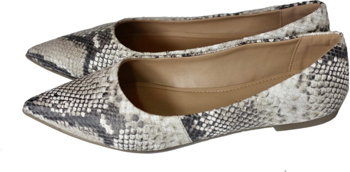 Imagem principal Sapatilha Feminina Bico Fino em Couro Salto Baixo Cinza Spinelli cobra Spinelli cobra