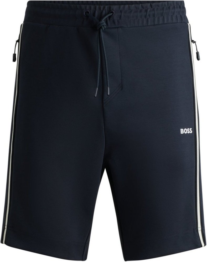 Imagem principal Shorts Regular De Algodão Com Inserções De Fita azul azul