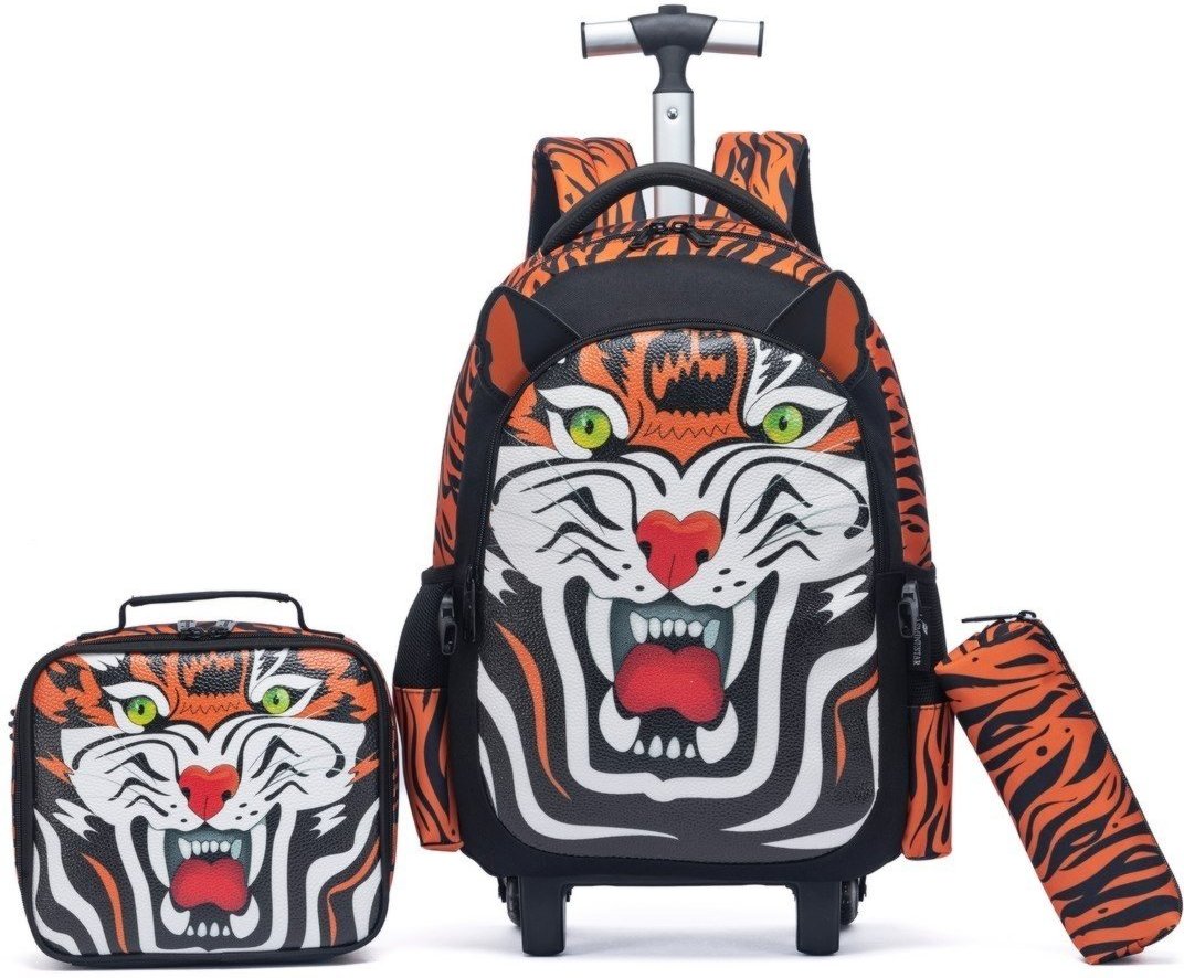 Infantil - Kit Mochila Rodinhas Masculina Swissport Lancheira Estojo Escolar Espaçosa