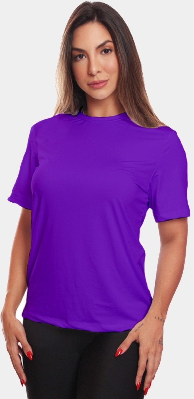 Imagem principal Camiseta Feminina Dry Fit Básica Lisa Proteção Solar UV Térmica Blusa Academia Esporte Camisa ADRIBEN branco ADRIBEN branco