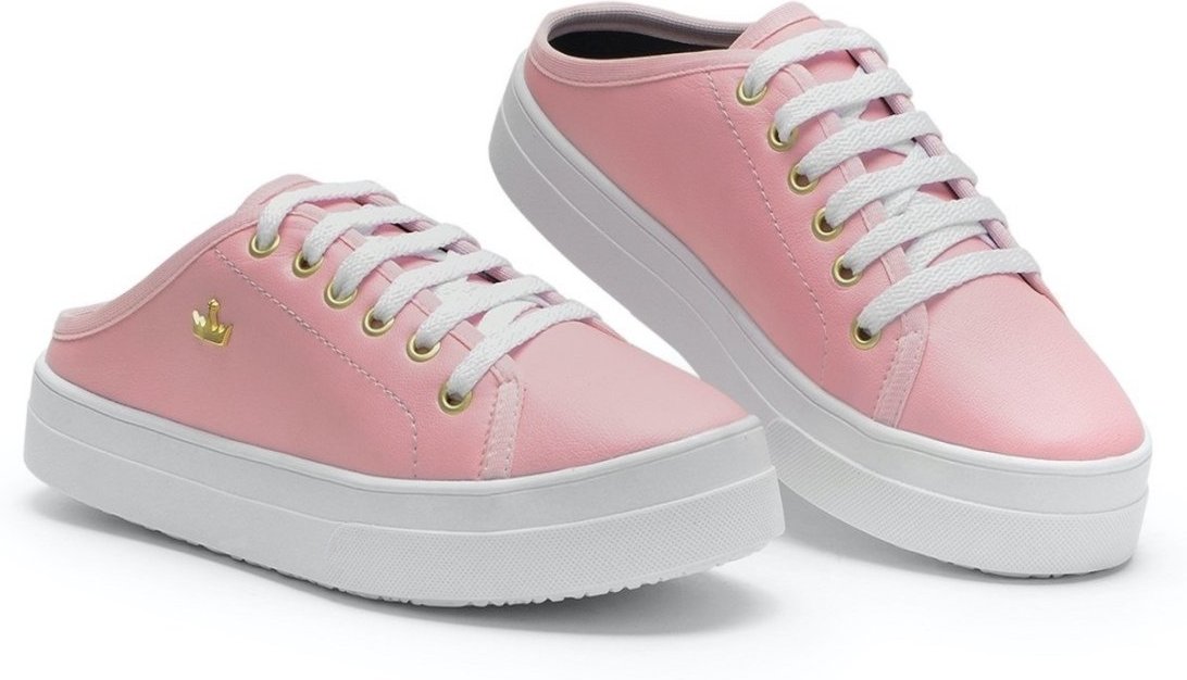 Imagem principal Tênis Mule Casual Feminino Solado Flat Amarração Confortável Prático Versátil FRANCA GRIFFE branco FRANCA GRIFFE branco