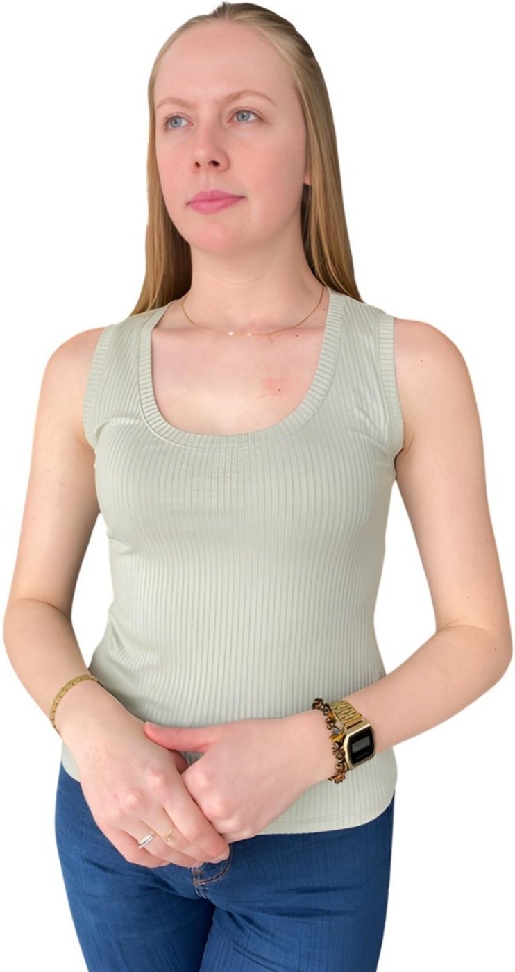 Regata Feminina Canelada Alça Larga