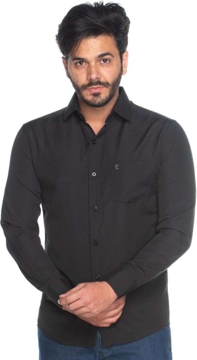 Imagem principal Camisa Social Masculina Teodoro Manga Longa Slim Fit Casual Amarelo G vermelho vermelho