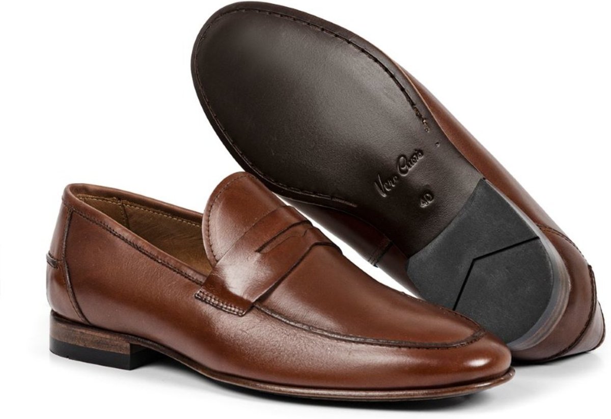 Sapato Social Masculino A. Andrade Em Couro Clássico Oxford Elegante Bico Redondo Alongado Whisky