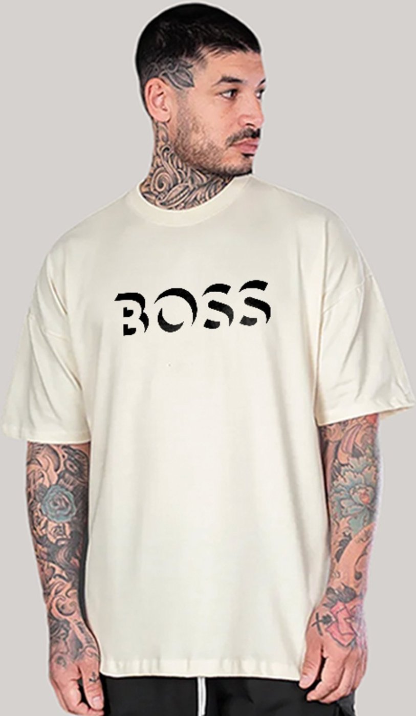 Imagem principal Camiseta Oversized Boss Lifestyle Clean Urbano Luxo Off White ousy off-white white ousy off-white white