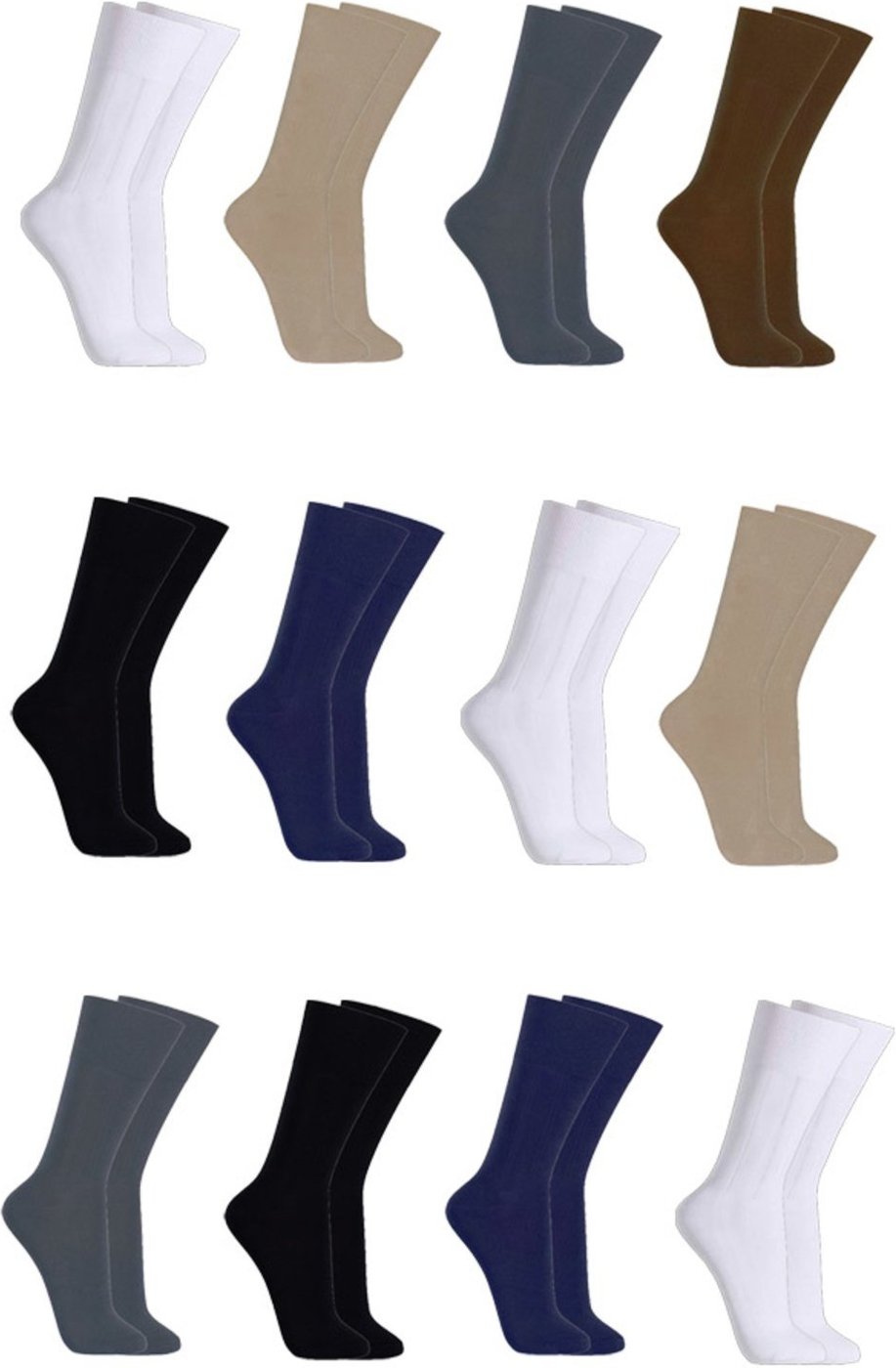 Kit Com 10 Pares de Meias Sociais Microfibra - Sortido Colorido