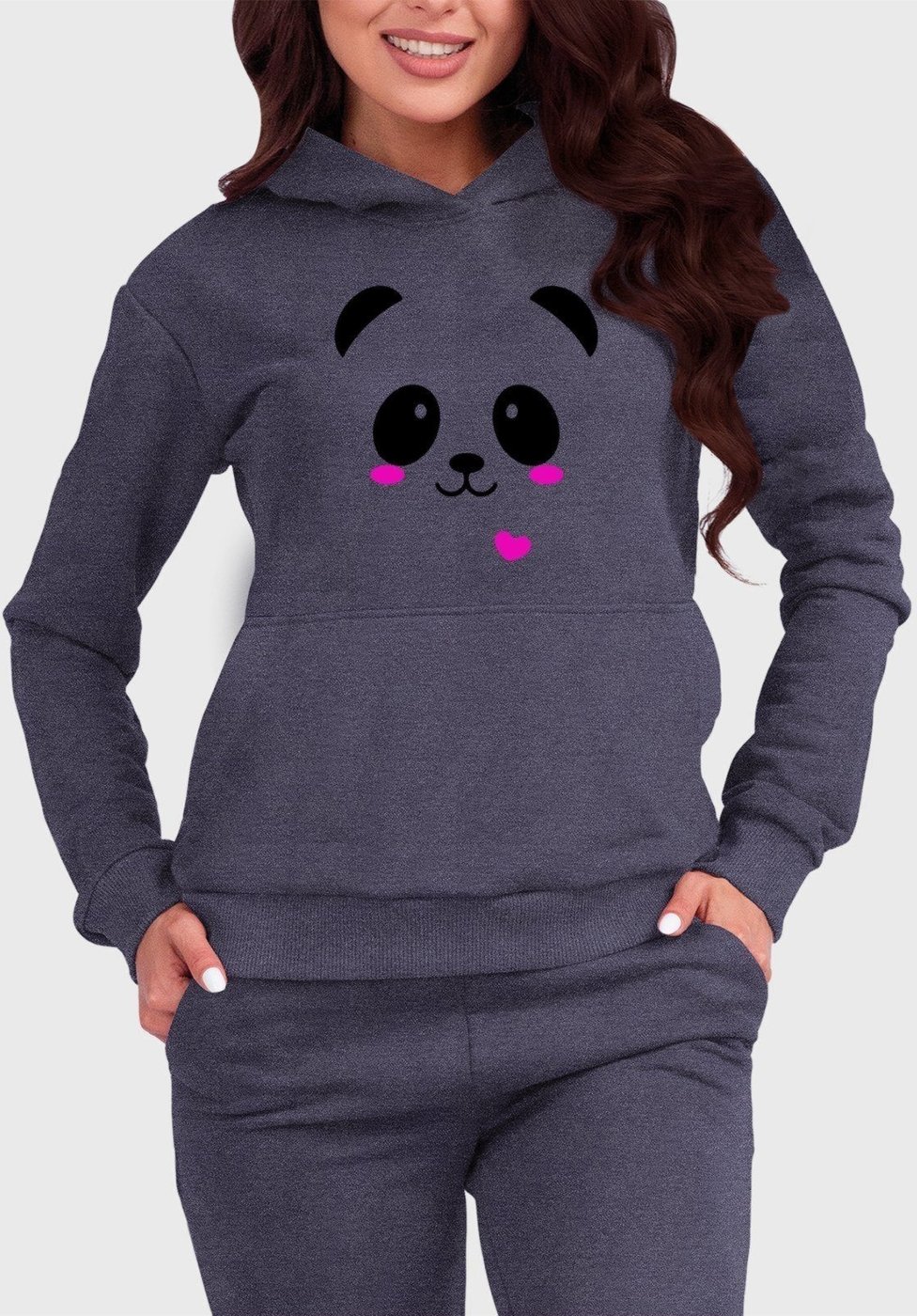 Imagem principal Blusa de Frio Moletom Canguru Flanelado Benellys Panda Chumbo grafite Benellys grafite