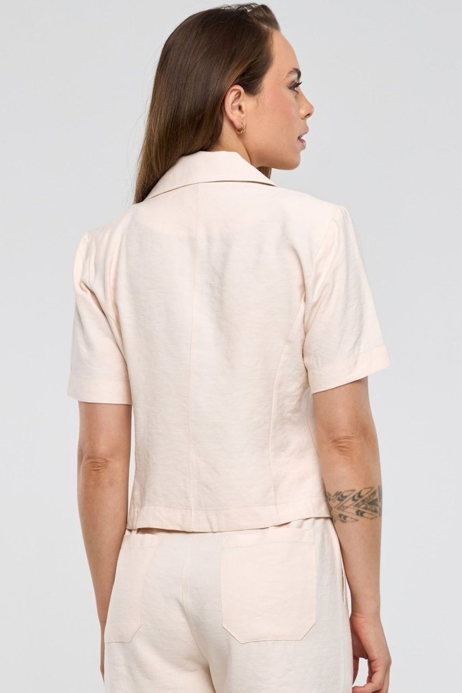 Blazer PKS Alfaiataria Em Viscose Off White