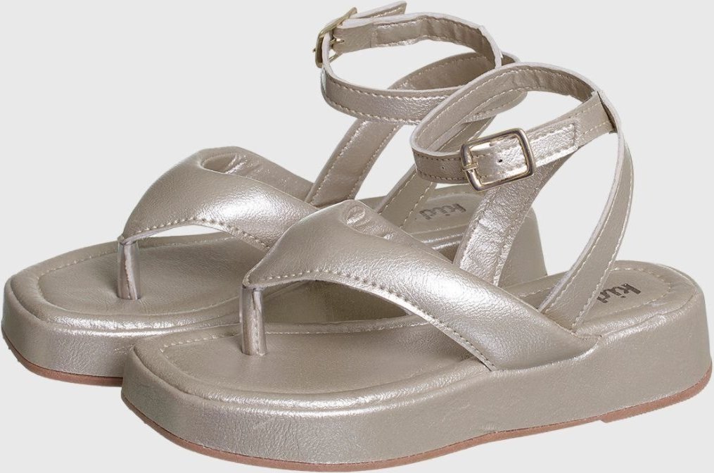 Infantil - Sandália Flat Dourada Feminina Plataforma tep