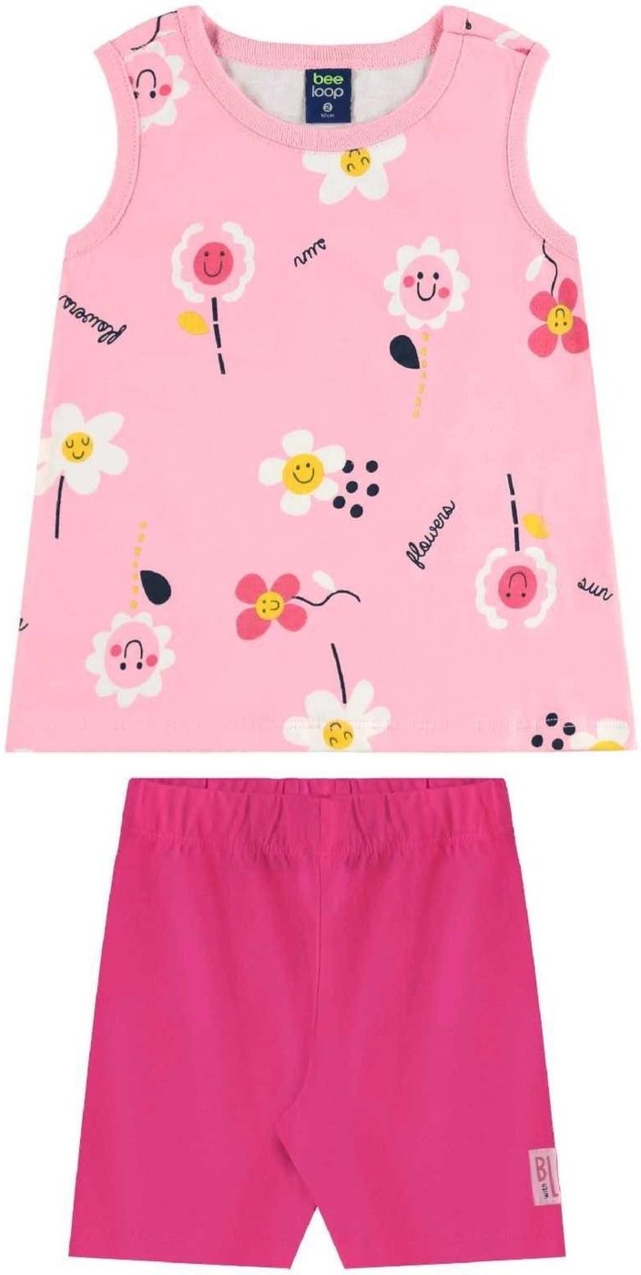 Imagem principal Infantil - Conjunto Regata e Bermuda Menina Bee Loop rosa Bee Loop rosa