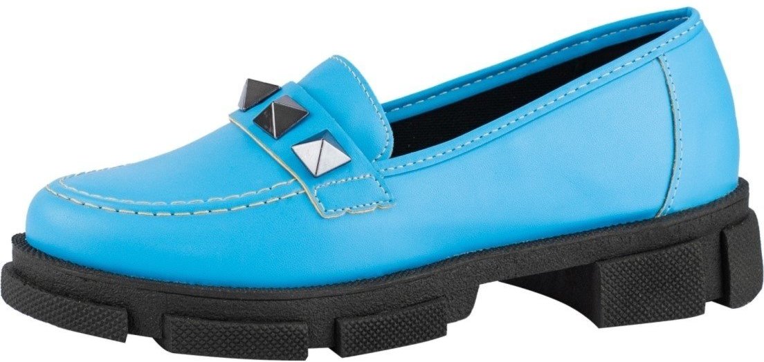 Imagem principal Mocassim Feminino Lumiss Casual Tratorado Confortável Spike Blogueira azul LUMISS azul