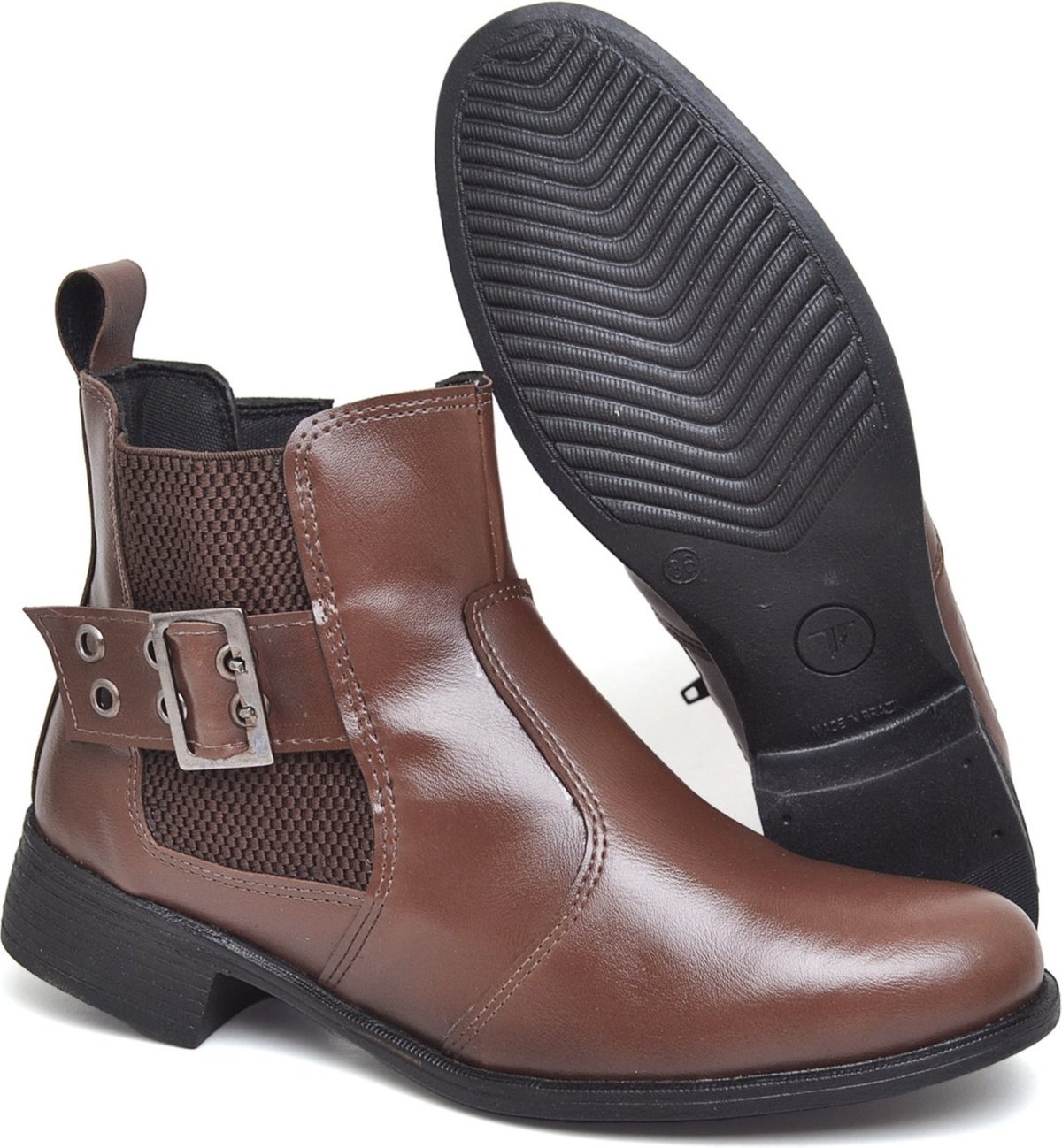 Imagem principal Bota Feminina Polo Blu Cano Médio com Fivela Estilosa Marrom em Sintético do ao 40 marrom blu Polo Blu marrom blu