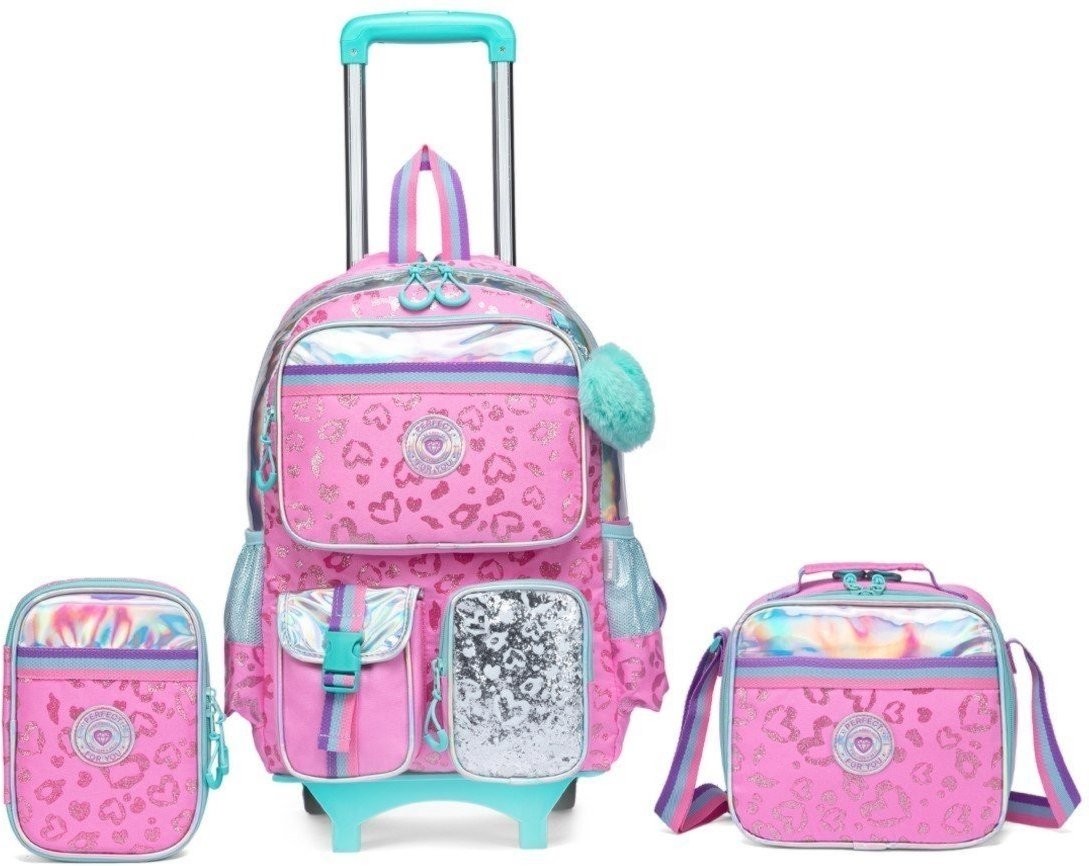 Imagem principal Infantil - Kit Mochila Rodinhas Menina Escolar Estojo Lancheira Térmica Perfect For You multicolorido Perfect For You multicolorido