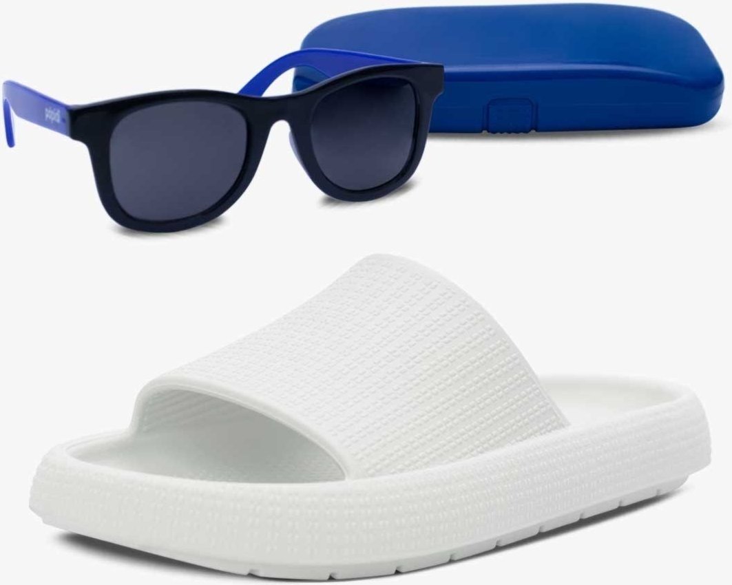 Imagem principal Infantil - Kit Óculos de Sol E Chinelo Slide Nuvem Pópidi Menino azul/branco Pópidí azul/branco