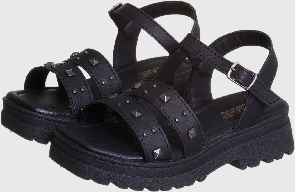 Imagem principal Infantil - Sandália Plataforma Tratorada Feminina Preta com Spike tep Kidstep preto Kidstep preto