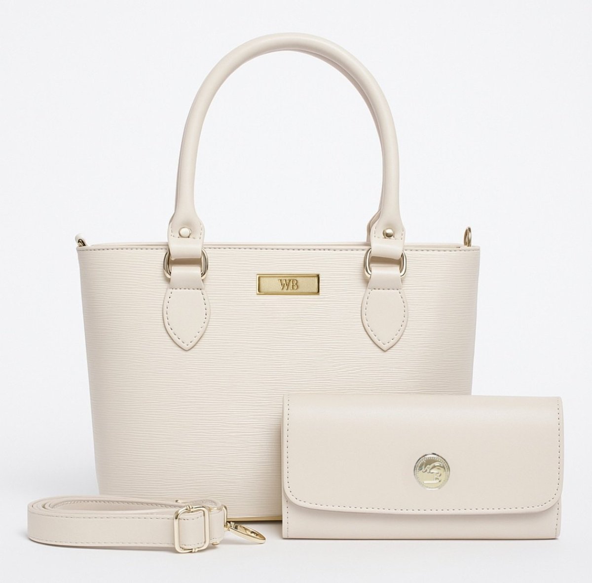 Kit Bolsa Tote Willibags Elegante Acompanha Carteira - Gelo