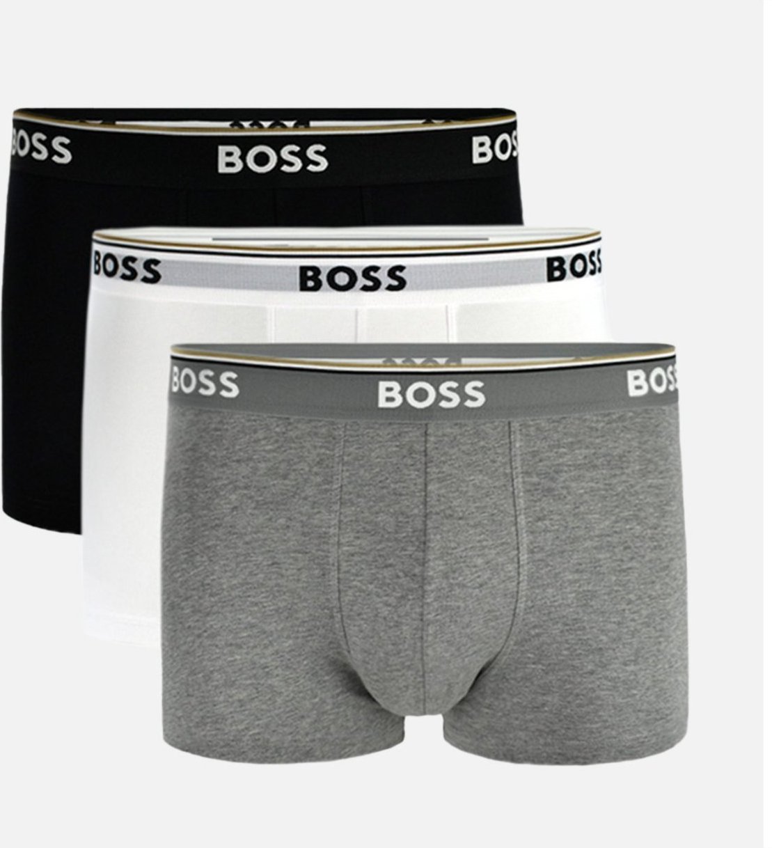 Imagem principal Kit Cueca Hugo Boss Masculina Boxer Trunk 3P Power Branca/Preta/Cinza branco Hugo Boss branco