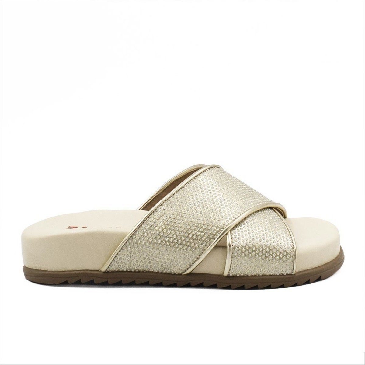 Imagem principal Sandália Papete Zatta Tiras Cruzadas Amora Dourada dourado ZATTA dourado