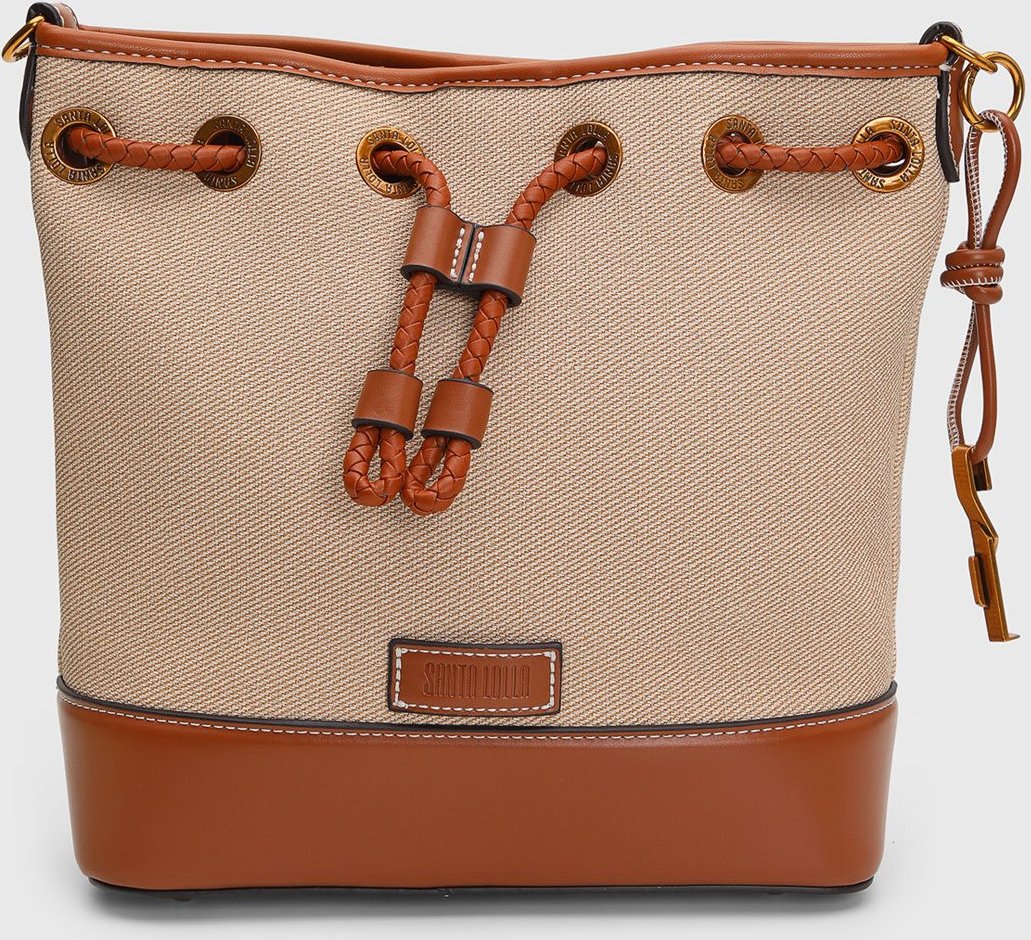 Bolsa Bucket Santa Lolla Média e Bege
