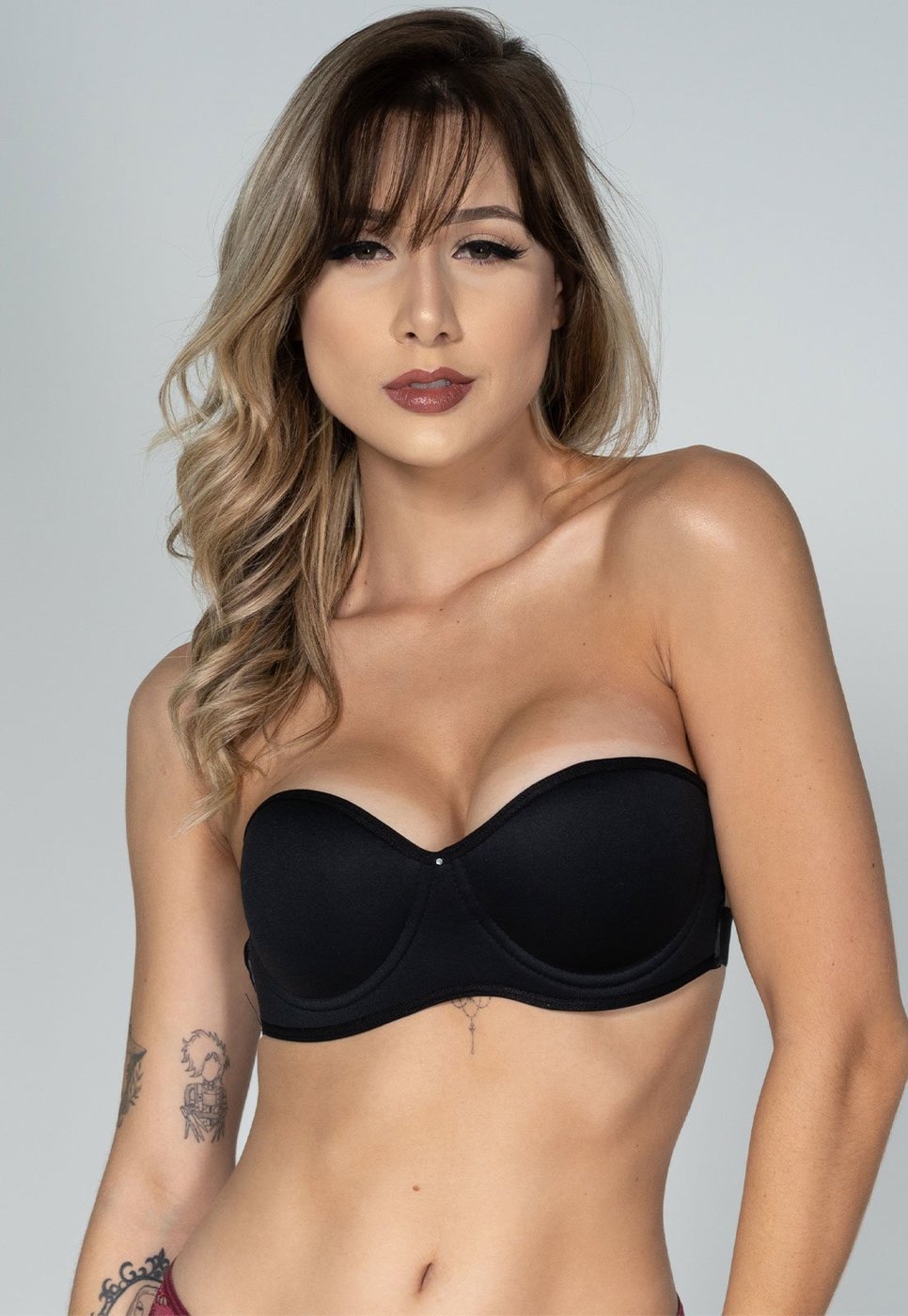 Imagem principal Soutien Feminino Serra e Mar Modas Lingerie Com Bojo Costa Nua preto SERRA E MAR MODAS preto