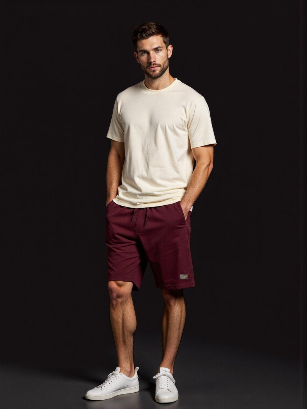 Imagem principal Bermuda de Moletom Básica com Amarração Shorts Para Academia e Treinos Debex branco Debex branco