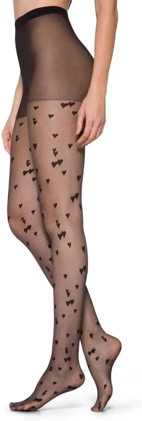 Meia Calça Fio 15 Corações Loba