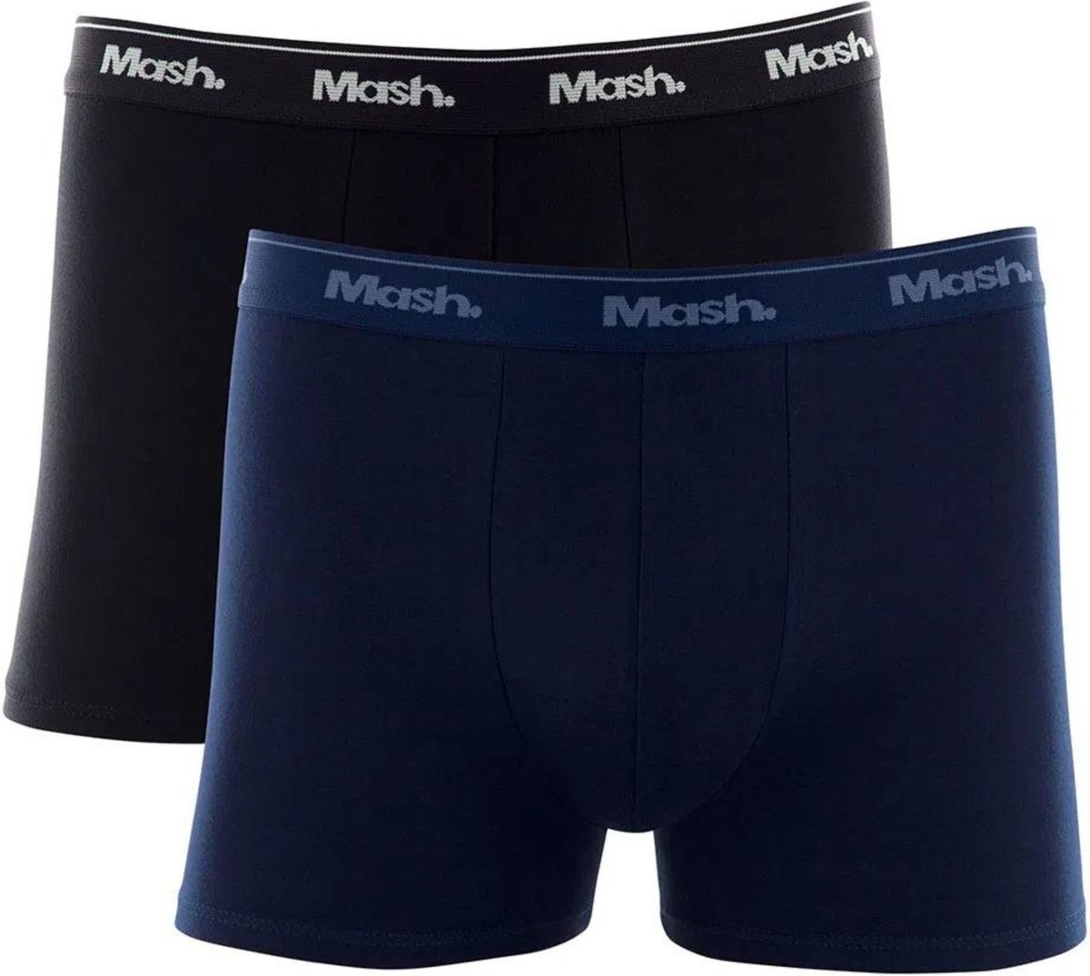 Imagem principal Kit Cueca Boxer Mash 2 Peças Masculina Algodão Elástico Azul marinho P preto azul MASH preto azul