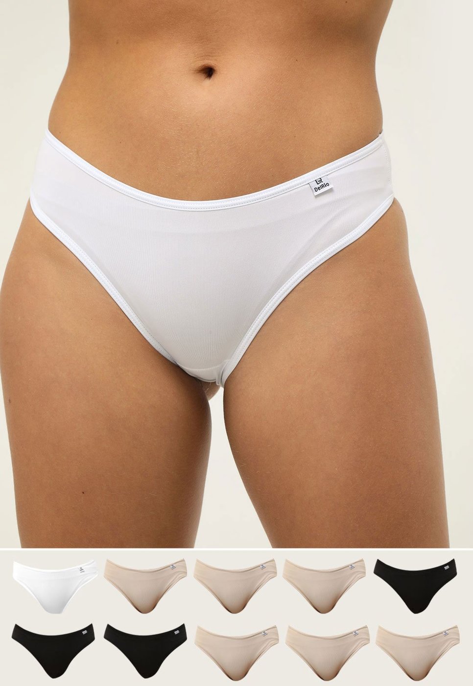 Kit 10pçs Calcinha DelRio Biquíni Microfibra Sensitive Branca