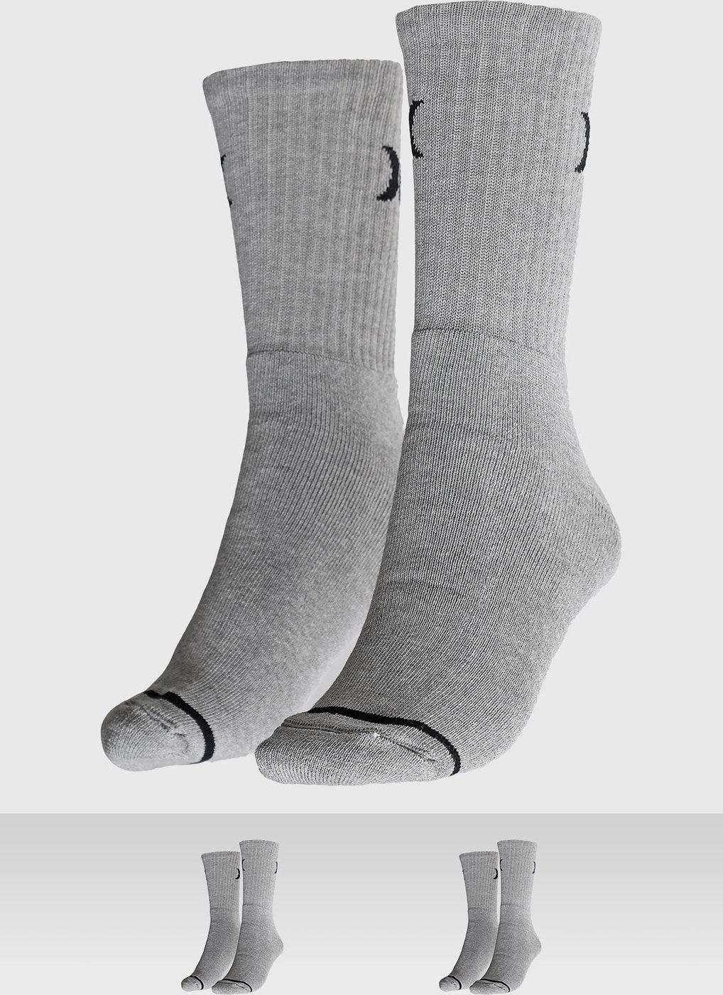 Kit Meia Cano Alto Hurley Mescla Com Logo 2 Pares