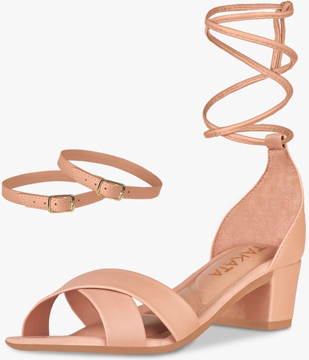 Imagem principal Sandalia Feminina Colorida Salto Baixo Grosso Amarração TAKATA BY RAFAEL TAKATA caramelo TAKATA BY RAFAEL TAKATA caramelo