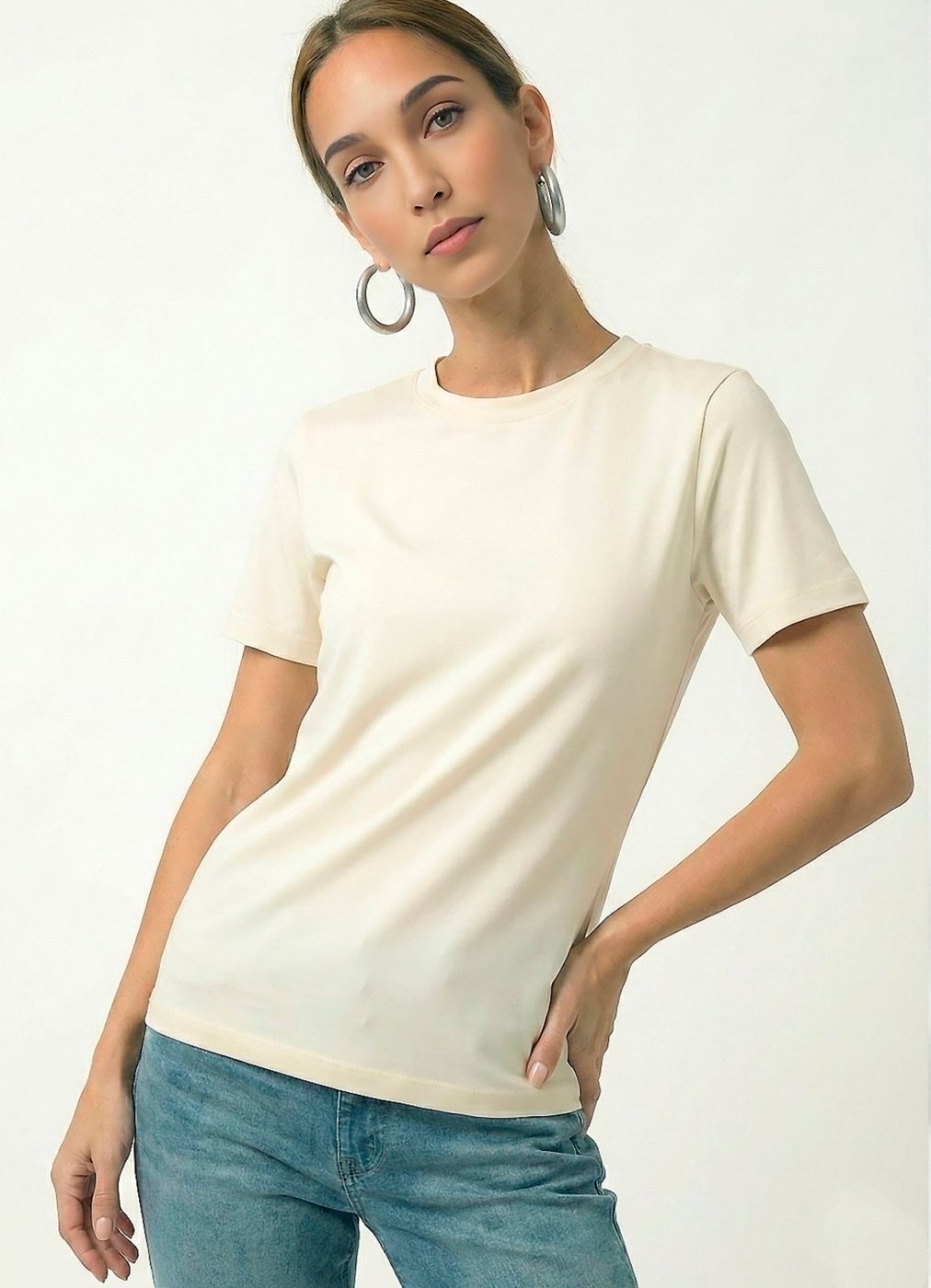 Imagem principal Blusa Off White Algodão Premium Toque Fresco Sob Manga Curta off-white white SOB off-white white