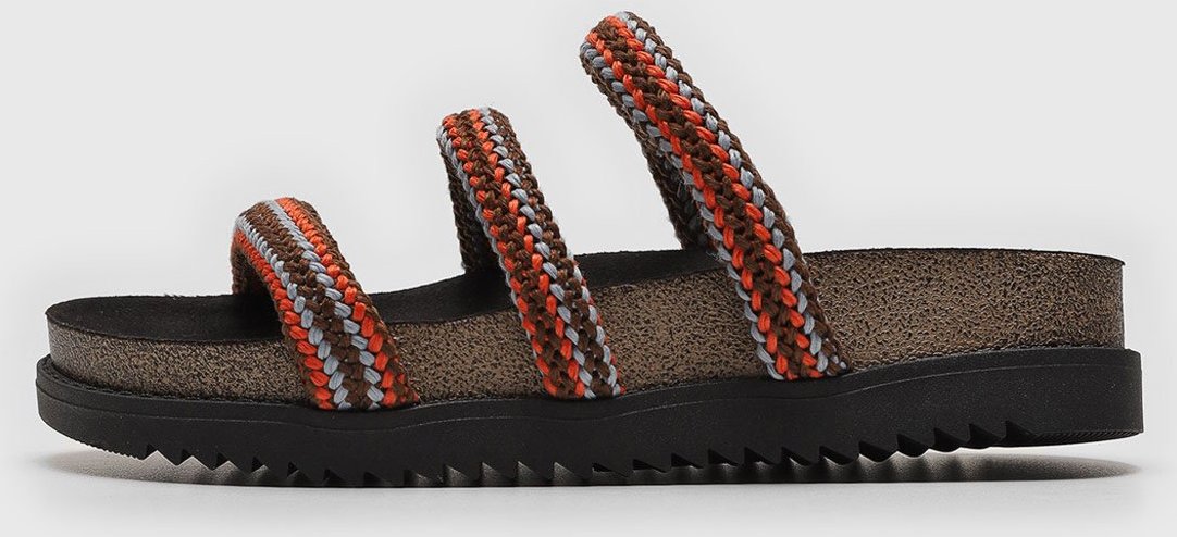 Rasteira Flat Moleca Tiras Tressê Preta