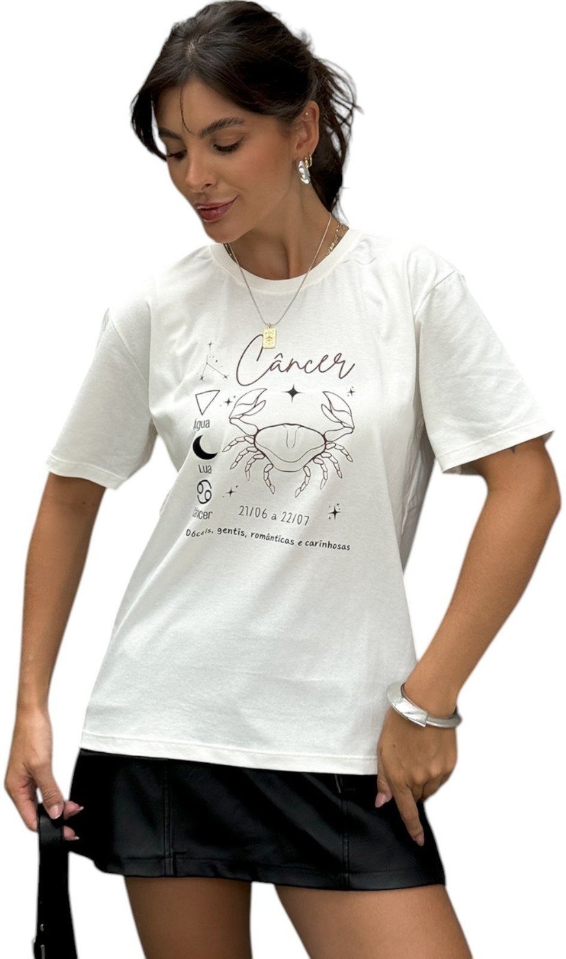 Camiseta Cianitas Off Estampa Signo Câncer