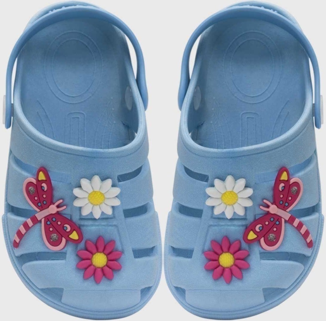 Imagem principal Infantil - Sandalia Babuche Popidi Libelula e Flores azul Pópidí azul