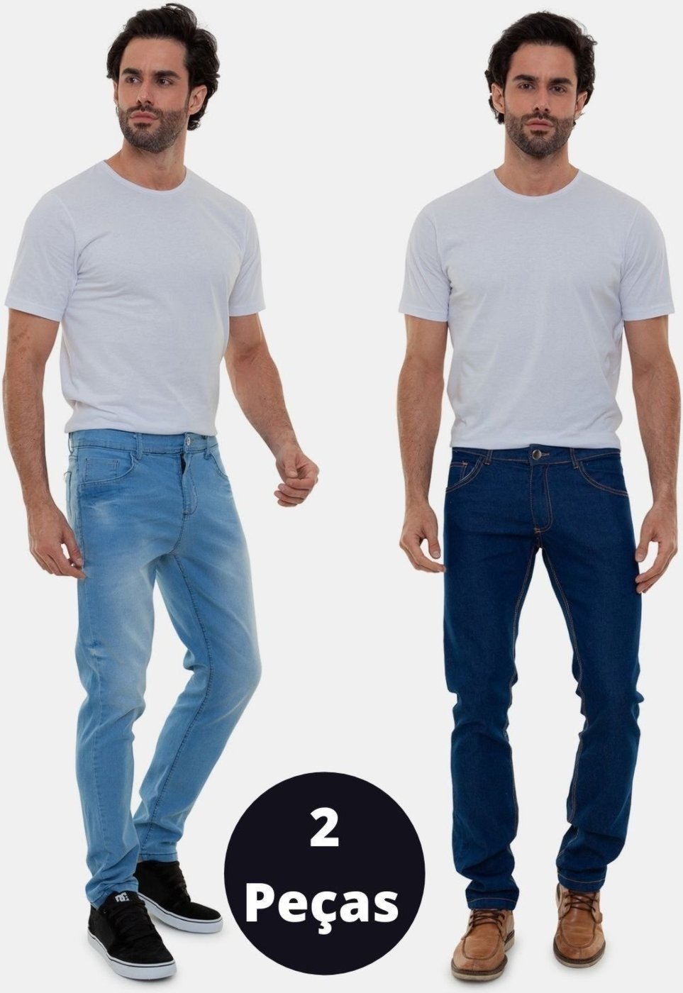 Kit 2 Calças Jeans Slim Versatti Veneza