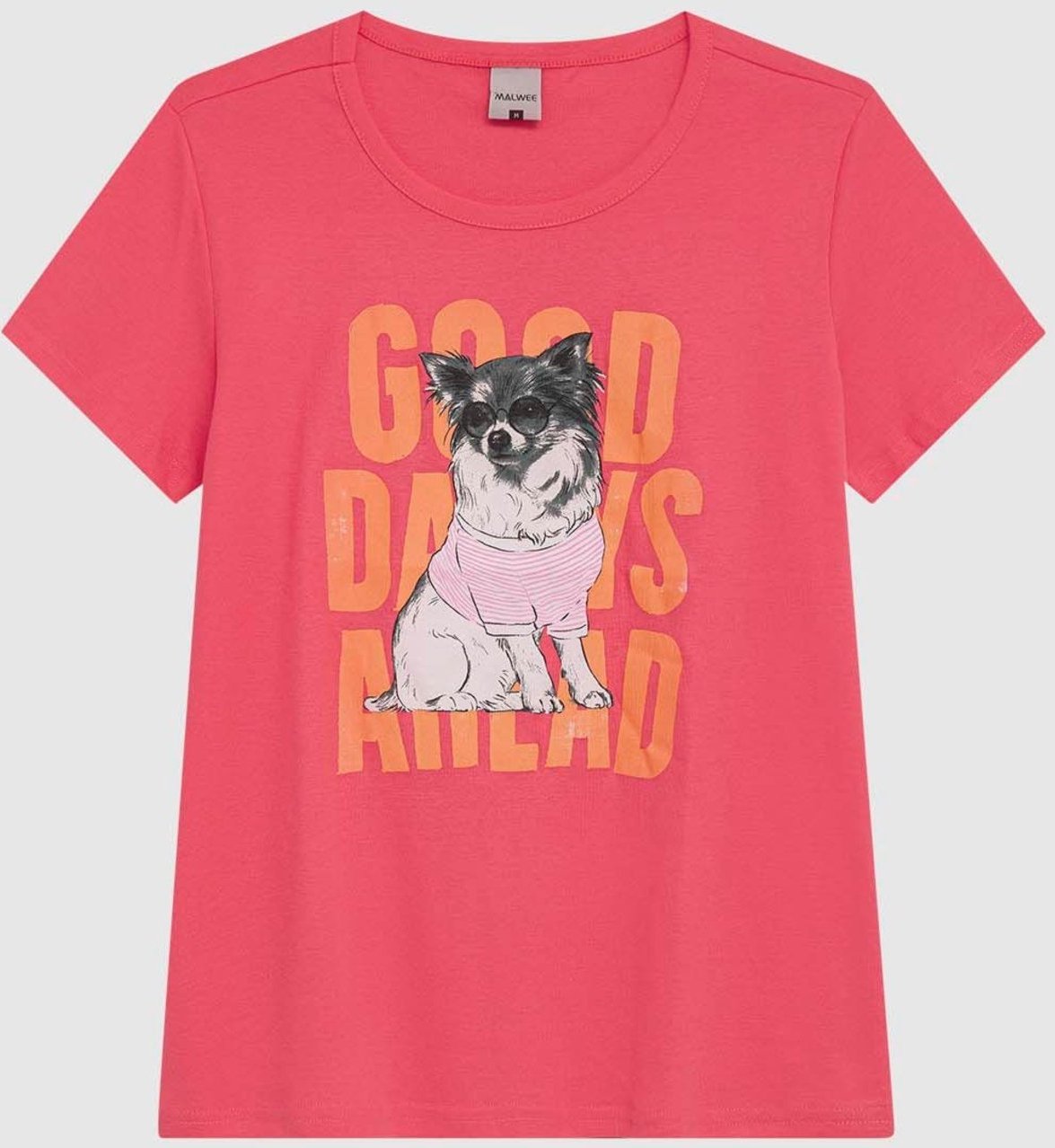 Imagem principal Camiseta Feminina Manga Curta Estampa Frontal Em Malha Algodão Malwee marrom Malwee marrom