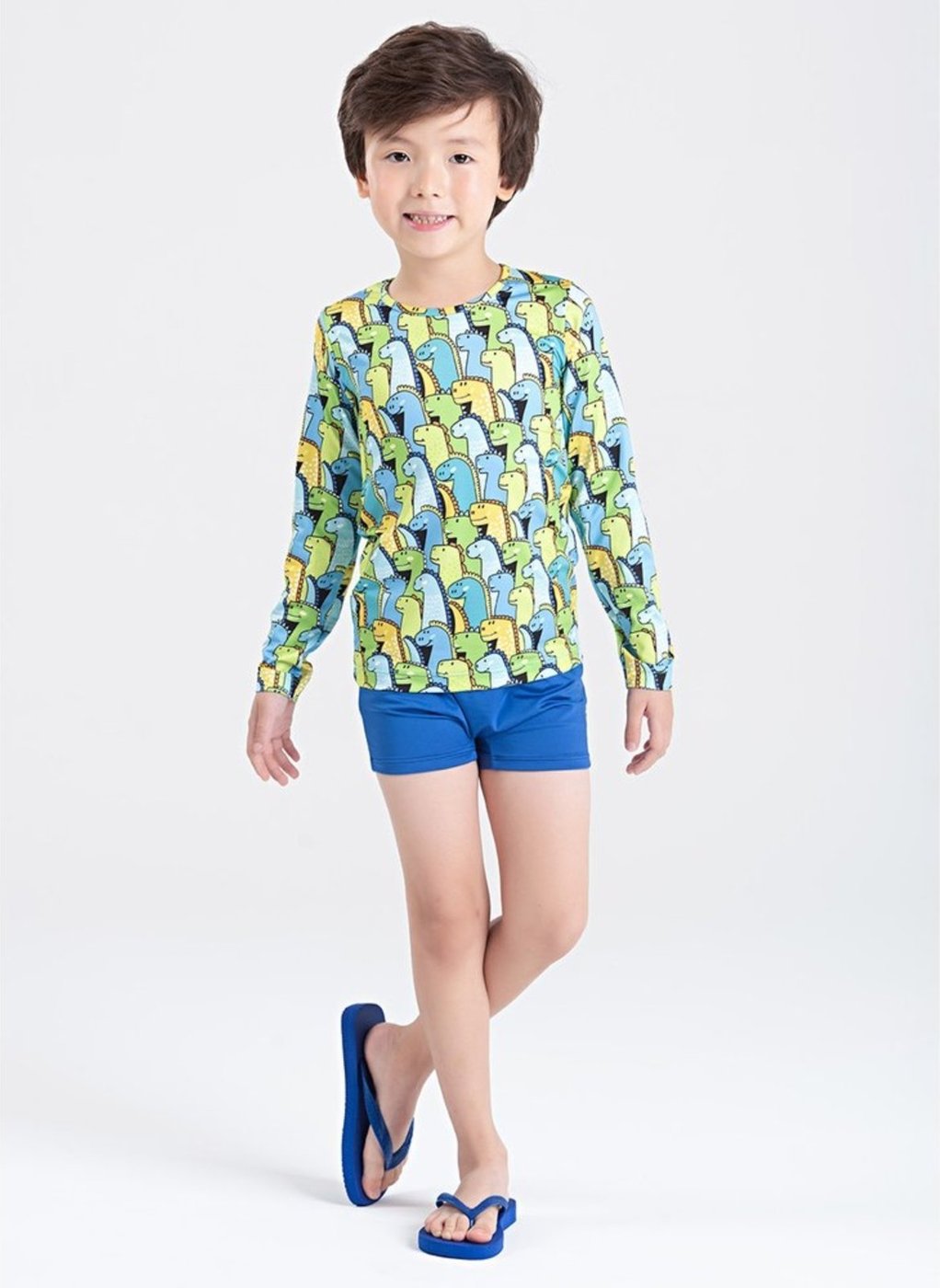 Imagem principal Conjunto Praia Menino Manga Longa Proteção UV 50+ Dino Molekada preto Molekada preto