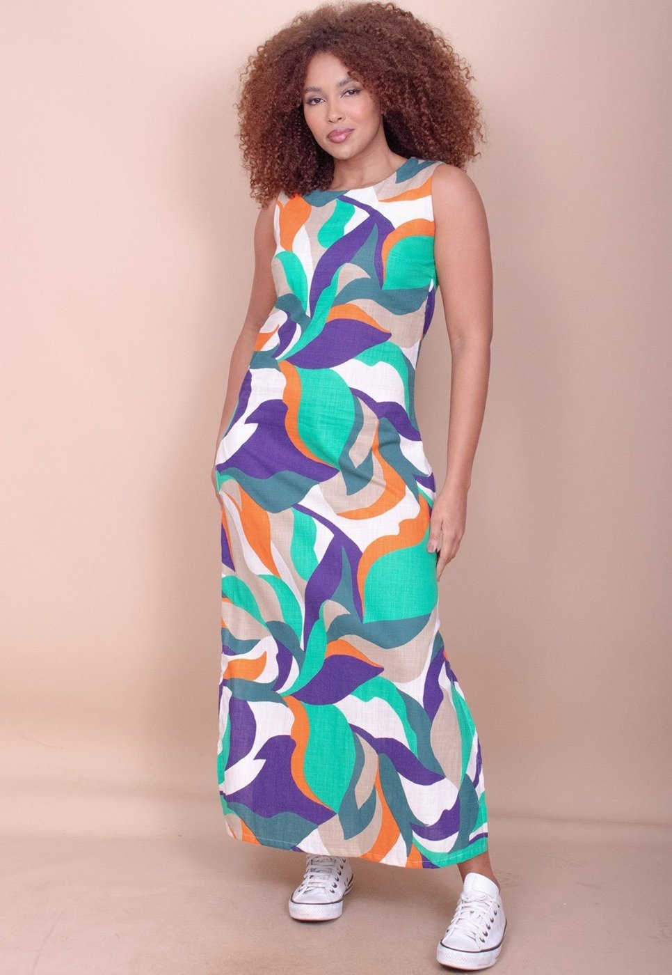 Vestido Longo Cabanafree Plano com Bolso Estampa Brisa do Mar