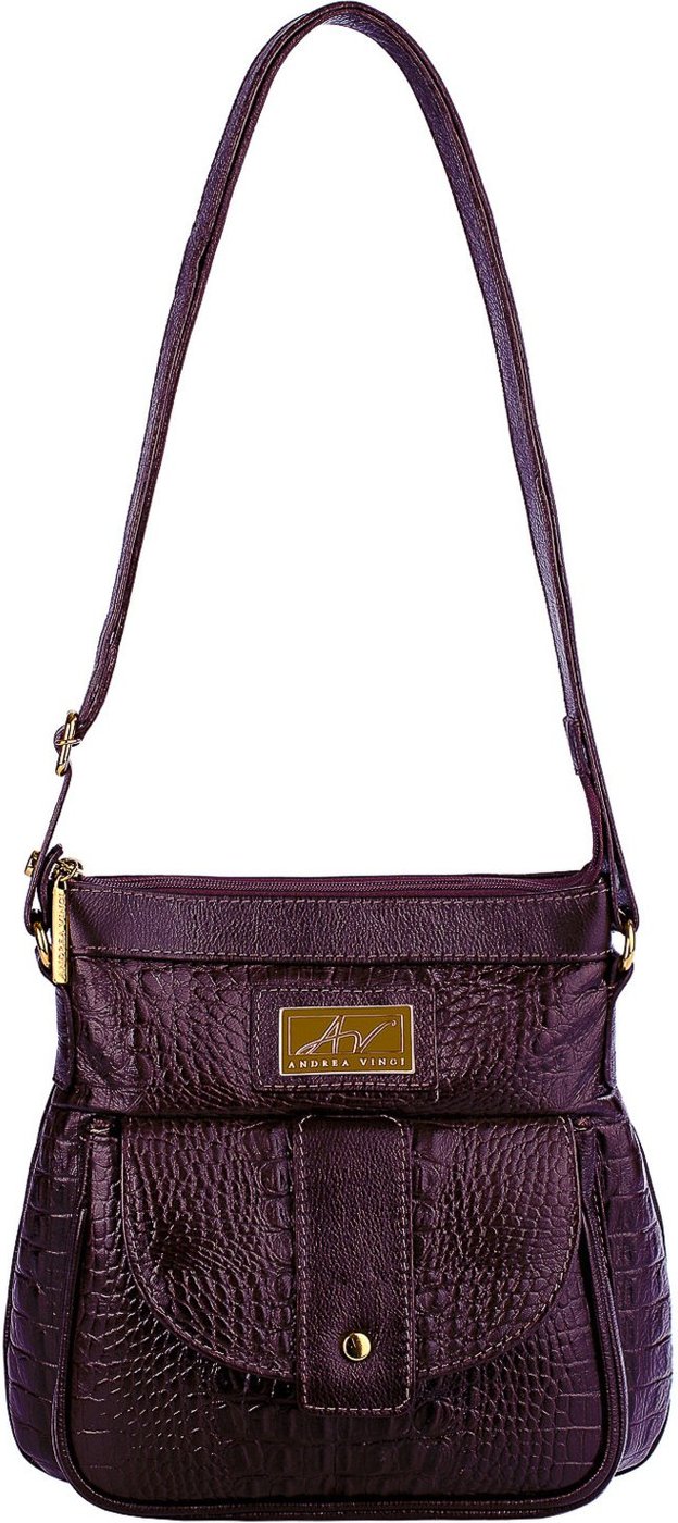 Imagem principal Bolsa tiracolo de couro croco Elis - Marsala Andrea Vinci bege Andrea Vinci bege