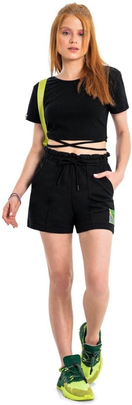 Imagem principal Infantil - Blusa Básica Manga Curta Cropped em Ribana Gloss preto Gloss preto