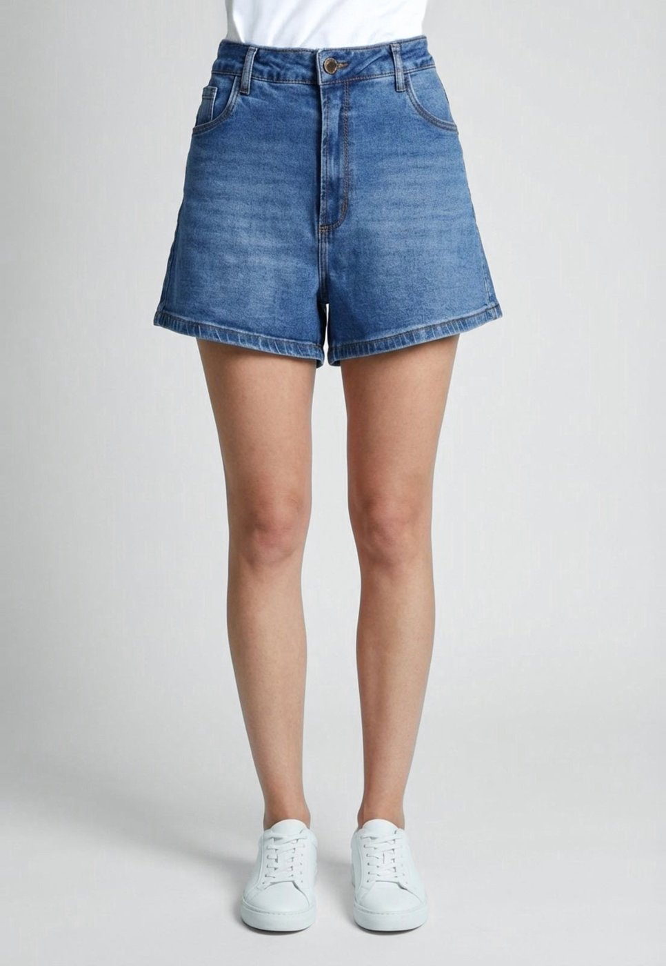 Short Jeans Feminino Lança Perfume Confort High Médio