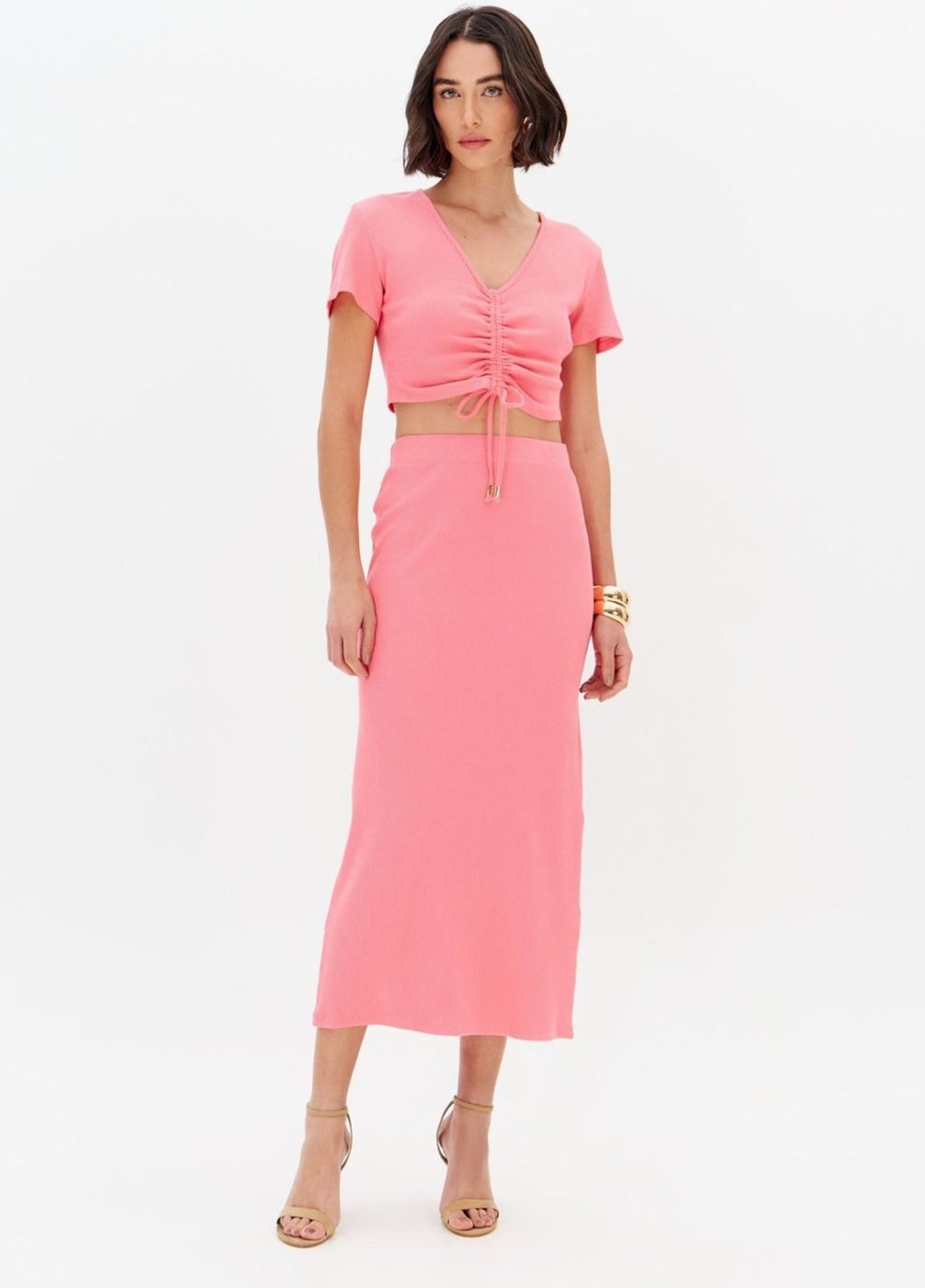 Saia Super Midi Cintura Alta